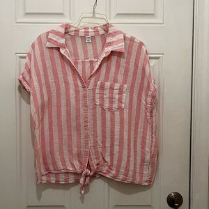 Pink & White Stripped Top